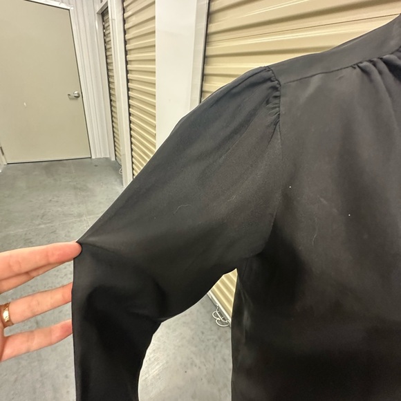 Vintage Black Blouse with Bow - Picture 4 of 8